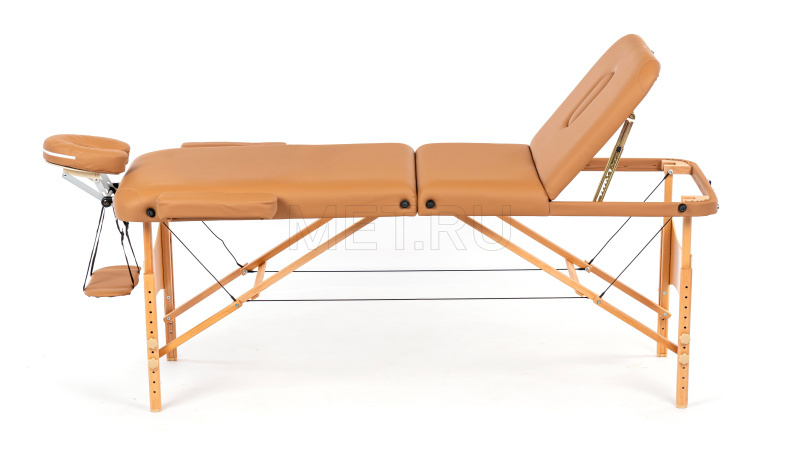 MET Comfort PRO W3 Стол массажный на деревянном каркасе, с трёхсекционной панелью коричневого цвета МЕТ